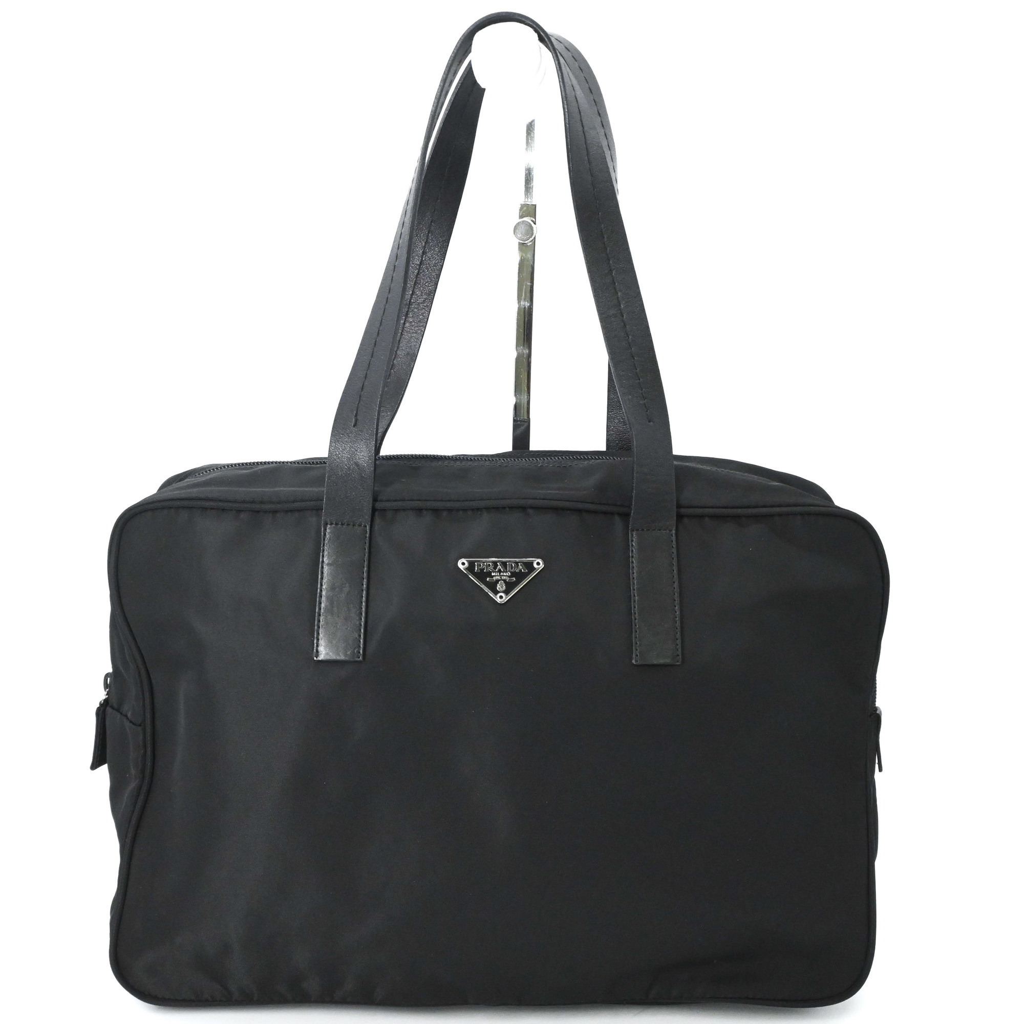 Prada Nylon Bowling Bag Tote For Women And Men, Black